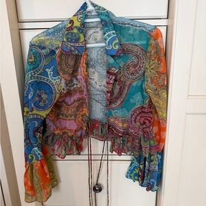 Zara Multicolor Paisley Blazer